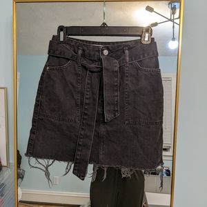 Topshop black denim skirt